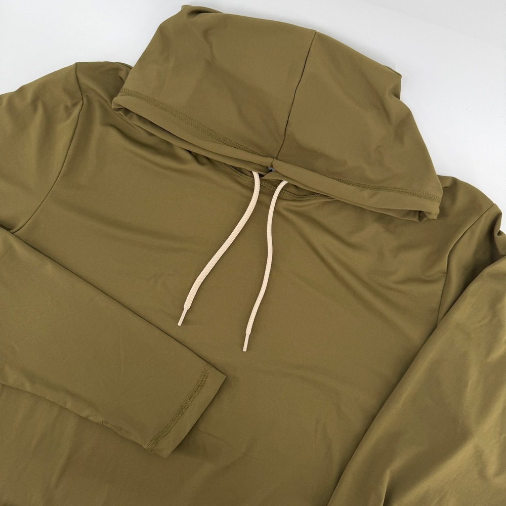 Pendleton Active Hoodie Mens L Olive Green Stretch Pullover Zip Pocket Outdoor